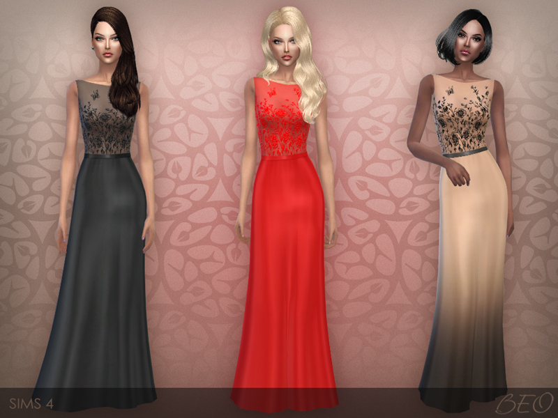 Embroidered transparent top dress 02 for The Sims 4 (2)